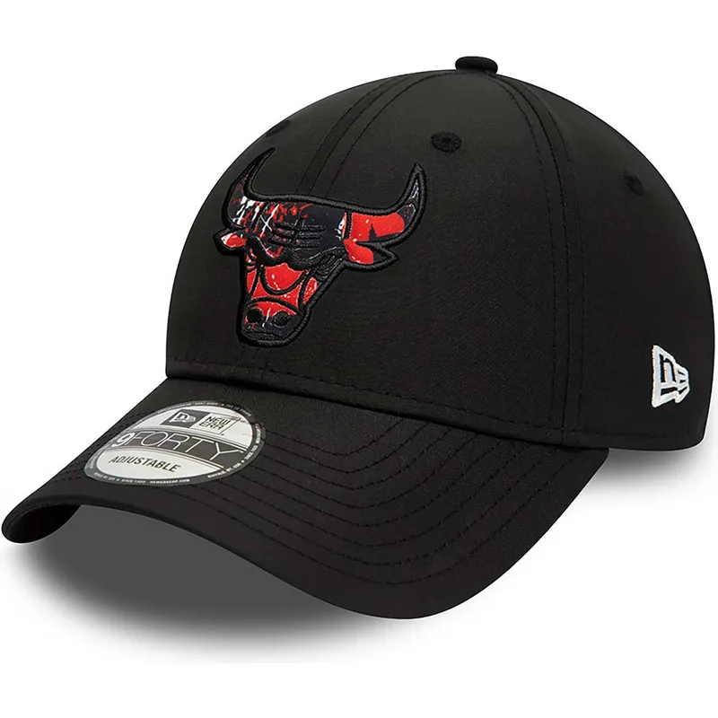 petten-gebogen-zwart-verstelbaar-9forty-print-infill-van-chicago-bulls-nba-van-new-era