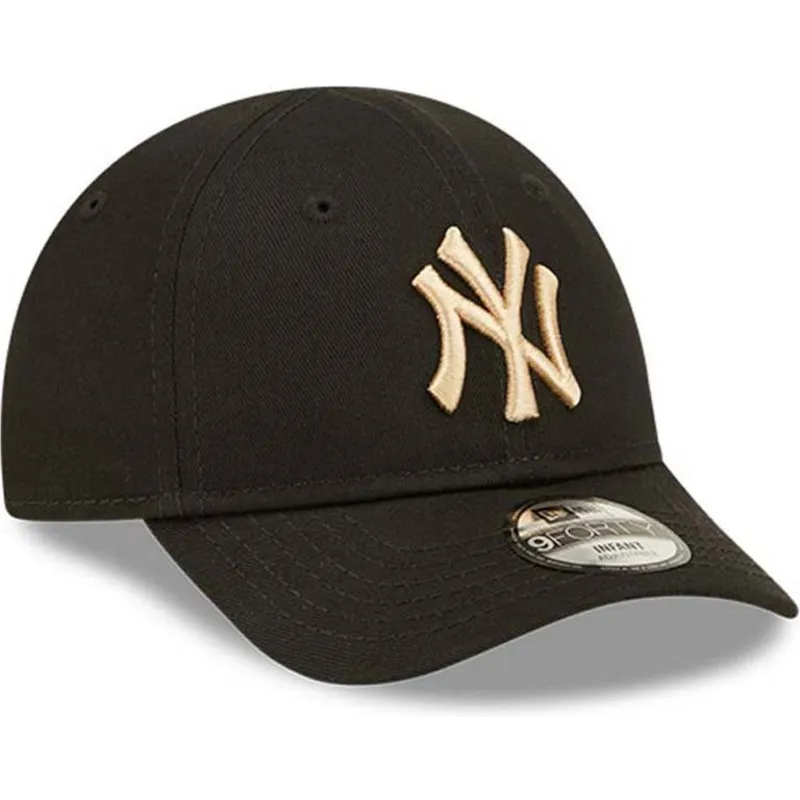 petten-gebogen-zwart-verstelbaar-voor-kinderen-9forty-league-essential-van-new-york-yankees-mlb-van-new-era