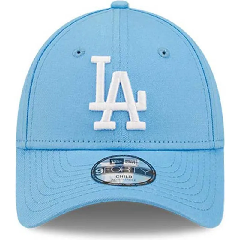petten-gebogen-blauw-verstelbaar-voor-kinderen-9forty-league-essential-van-los-angeles-dodgers-mlb-van-new-era