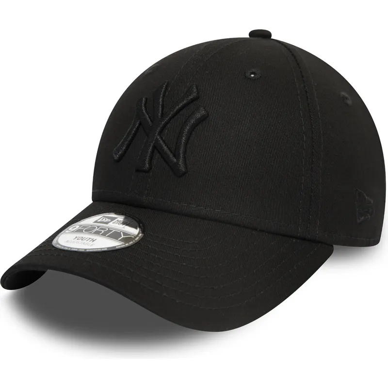 petten-gebogen-zwart-verstelbaar-voor-kinderen-9forty-league-essential-van-new-york-yankees-mlb-van-new-era