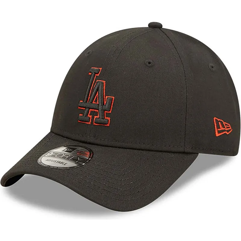 petten-gebogen-zwart-verstelbaar-9forty-team-outline-van-los-angeles-dodgers-mlb-van-new-era