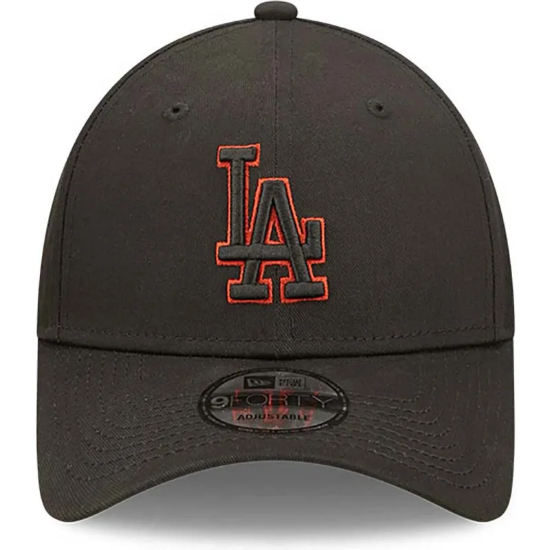 petten-gebogen-zwart-verstelbaar-9forty-team-outline-van-los-angeles-dodgers-mlb-van-new-era