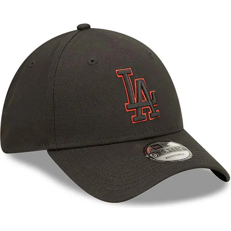 petten-gebogen-zwart-verstelbaar-9forty-team-outline-van-los-angeles-dodgers-mlb-van-new-era