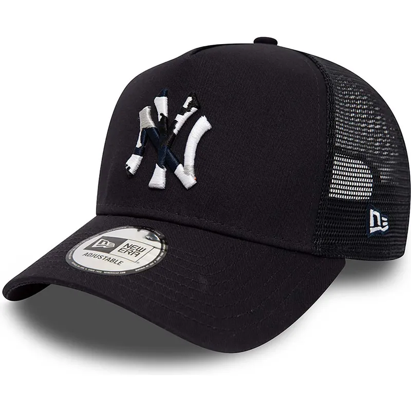 petten-gebogen-marineblauw-snapback-a-frame-team-camo-infill-van-new-york-yankees-mlb-van-new-era