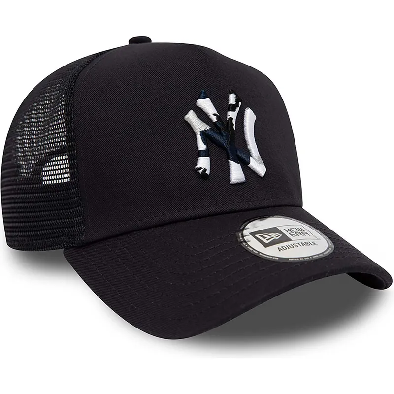 petten-gebogen-marineblauw-snapback-a-frame-team-camo-infill-van-new-york-yankees-mlb-van-new-era