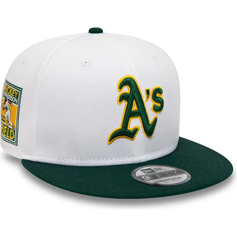 petten-plat-wit-snapback-rickey-henderson-9fifty-crown-patches-van-oakland-athletics-mlb-van-new-era
