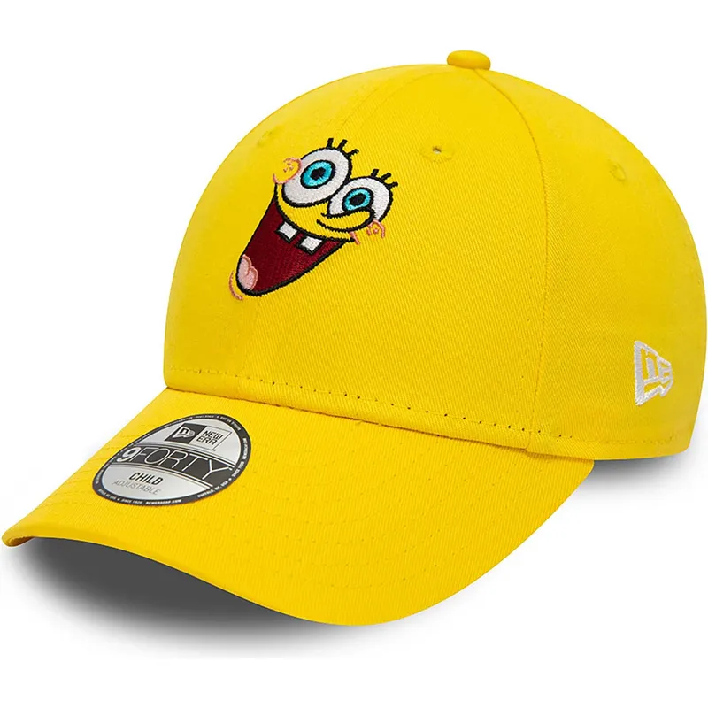 petten-gebogen-geel-verstelbaar-voor-kinderen-9forty-van-spongebob-spongebob-van-new-era