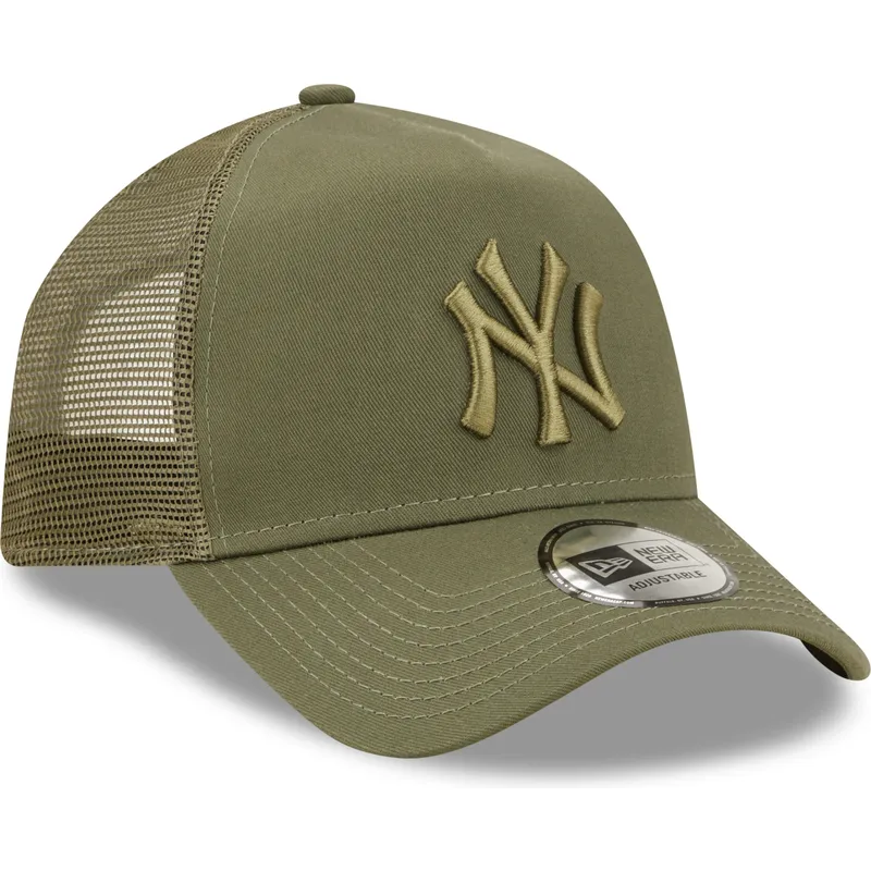 petten-gebogen-groen-snapback-a-frame-tonal-mesh-van-new-york-yankees-mlb-van-new-era