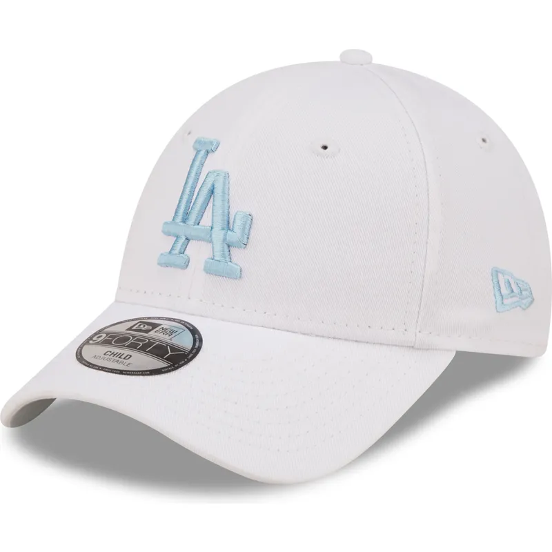petten-gebogen-wit-verstelbaar-voor-kinderen-9forty-league-essential-van-los-angeles-dodgers-mlb-van-new-era