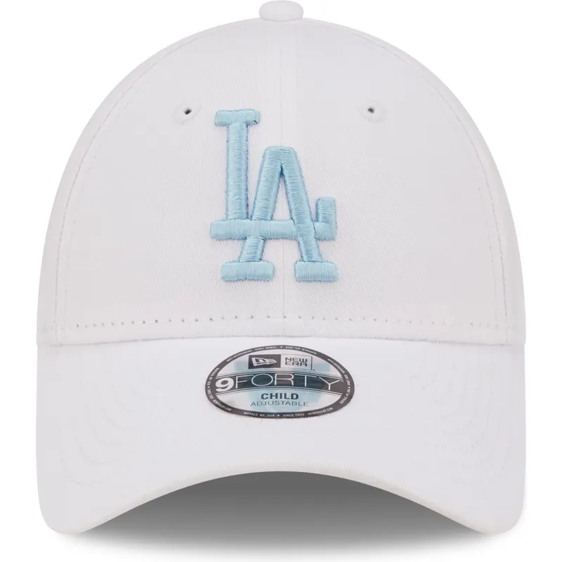 petten-gebogen-wit-verstelbaar-voor-kinderen-9forty-league-essential-van-los-angeles-dodgers-mlb-van-new-era