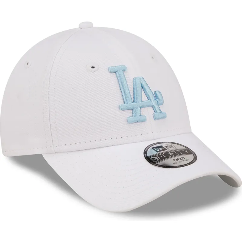 petten-gebogen-wit-verstelbaar-voor-kinderen-9forty-league-essential-van-los-angeles-dodgers-mlb-van-new-era