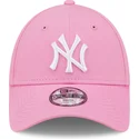 petten-gebogen-roze-verstelbaar-voor-kinderen-9forty-league-essential-van-new-york-yankees-mlb-van-new-era