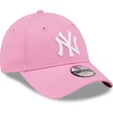 petten-gebogen-roze-verstelbaar-voor-kinderen-9forty-league-essential-van-new-york-yankees-mlb-van-new-era