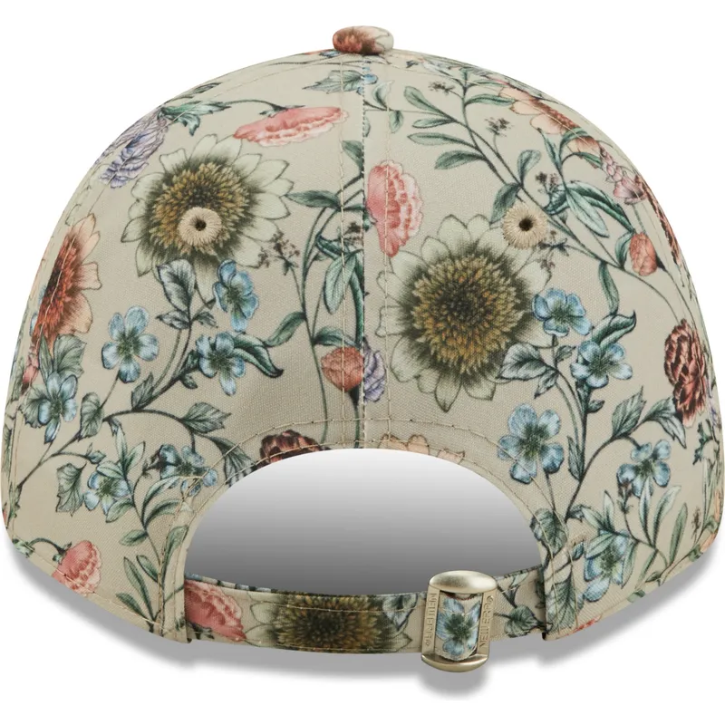 petten-gebogen-beige-verstelbaar-9forty-all-over-print-floral-van-new-york-yankees-mlb-van-new-era