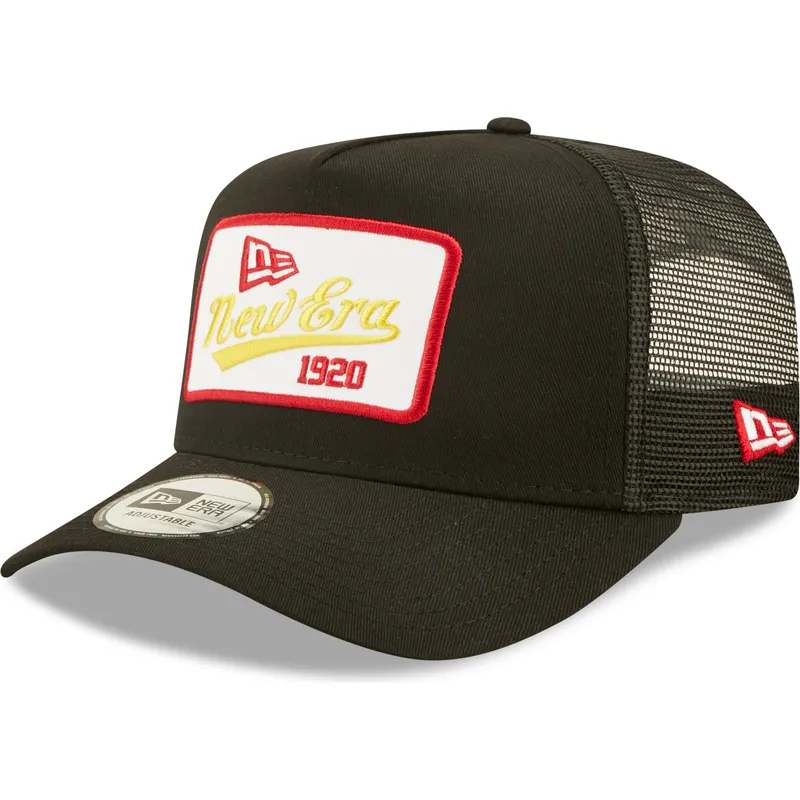 petten-gebogen-zwart-snapback-1920-a-frame-state-patch-van-new-era