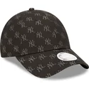 petten-gebogen-zwart-verstelbaar-9forty-monogram-van-new-york-yankees-mlb-van-new-era