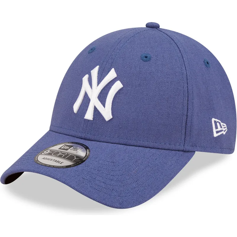 petten-gebogen-blauw-verstelbaar-9forty-linen-van-new-york-yankees-mlb-van-new-era