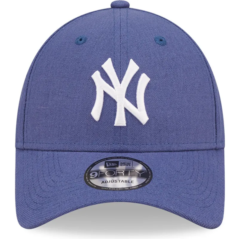 petten-gebogen-blauw-verstelbaar-9forty-linen-van-new-york-yankees-mlb-van-new-era