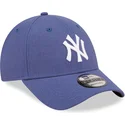 petten-gebogen-blauw-verstelbaar-9forty-linen-van-new-york-yankees-mlb-van-new-era