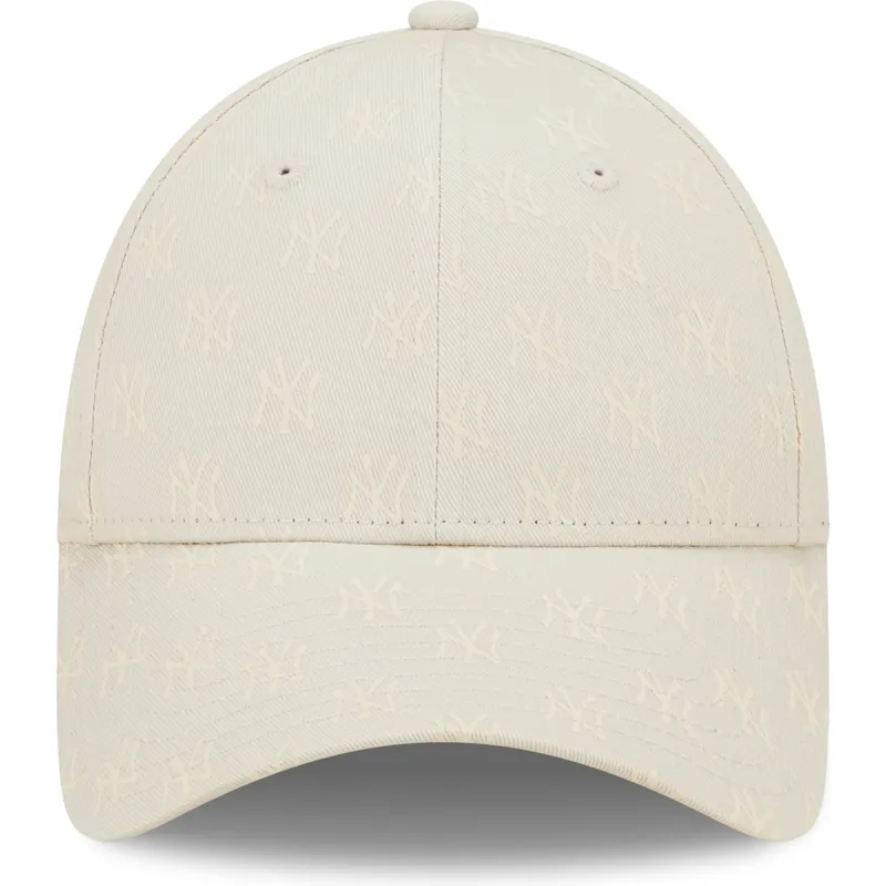 petten-gebogen-beige-verstelbaar-9forty-monogram-van-new-york-yankees-mlb-van-new-era