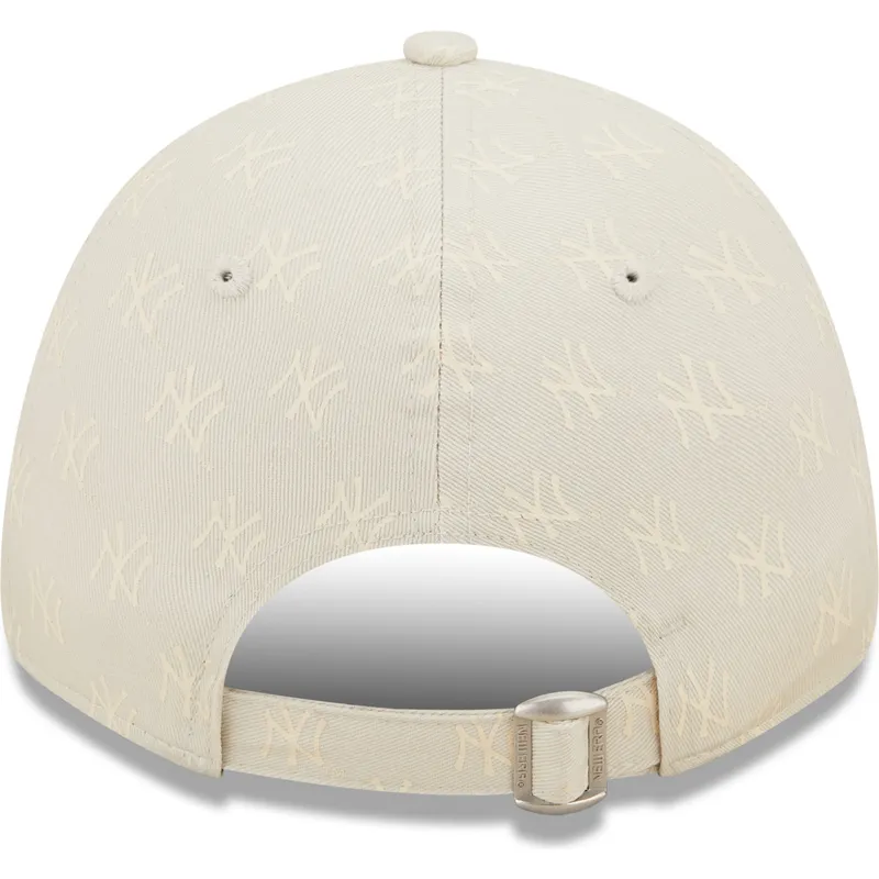 petten-gebogen-beige-verstelbaar-9forty-monogram-van-new-york-yankees-mlb-van-new-era