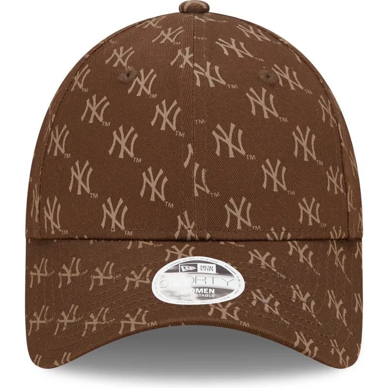 petten-gebogen-bruin-verstelbaar-9forty-monogram-van-new-york-yankees-mlb-van-new-era
