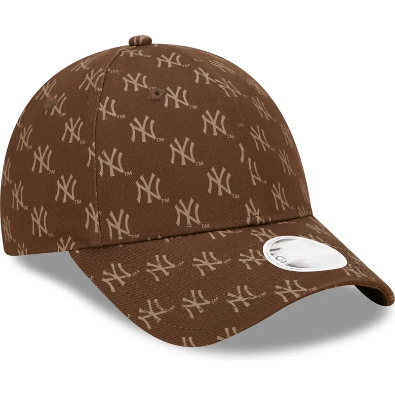 petten-gebogen-bruin-verstelbaar-9forty-monogram-van-new-york-yankees-mlb-van-new-era