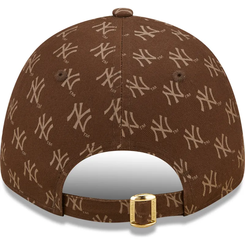 petten-gebogen-bruin-verstelbaar-9forty-monogram-van-new-york-yankees-mlb-van-new-era