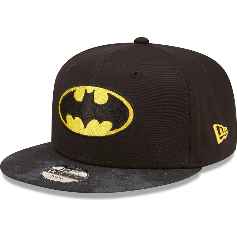 petten-plat-zwart-snapback-voor-kinderen-9fifty-van-batman-dc-comics-van-new-era