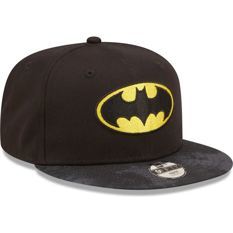 petten-plat-zwart-snapback-voor-kinderen-9fifty-van-batman-dc-comics-van-new-era