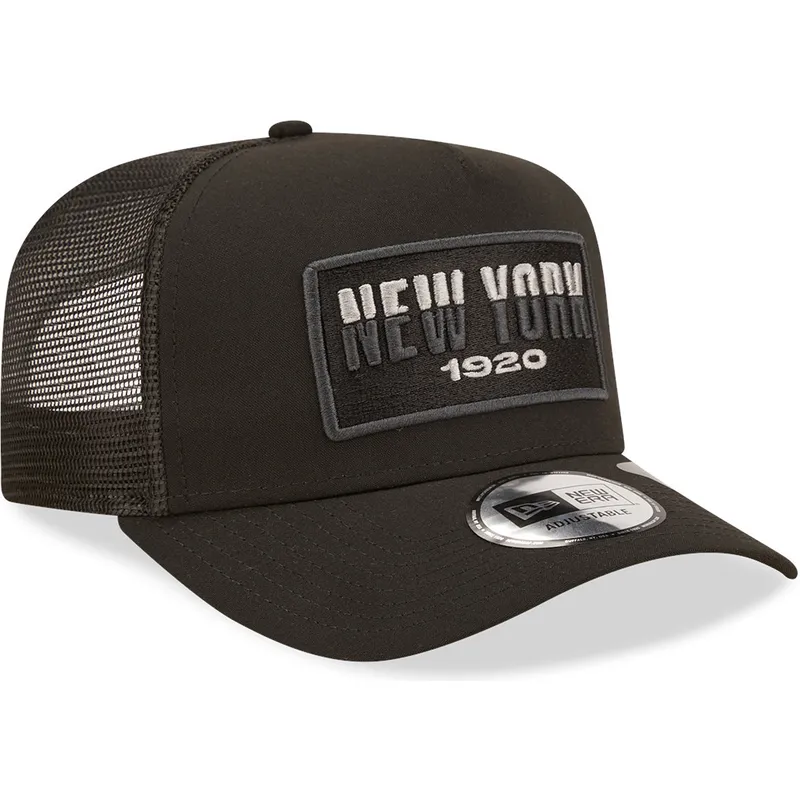 petten-gebogen-zwart-snapback-new-york-a-frame-repreve-usa-state-van-new-era