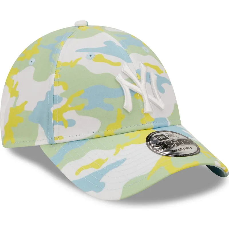 petten-gebogen-groen-verstelbaar-9forty-all-over-print-seasonal-van-new-york-yankees-mlb-van-new-era