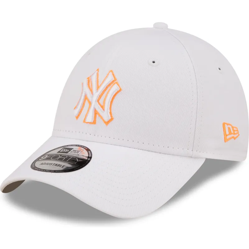 petten-gebogen-wit-verstelbaar-9forty-neon-outline-van-new-york-yankees-mlb-van-new-era