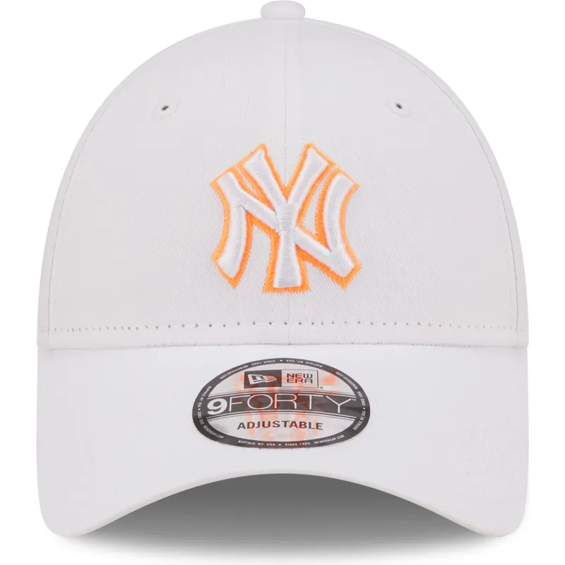 petten-gebogen-wit-verstelbaar-9forty-neon-outline-van-new-york-yankees-mlb-van-new-era
