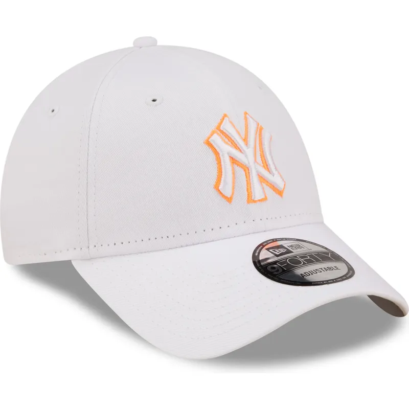 petten-gebogen-wit-verstelbaar-9forty-neon-outline-van-new-york-yankees-mlb-van-new-era