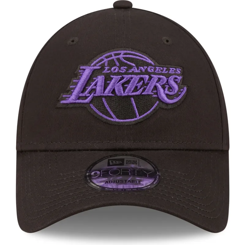 petten-gebogen-zwart-verstelbaar-9forty-neon-outline-van-los-angeles-lakers-nba-van-new-era