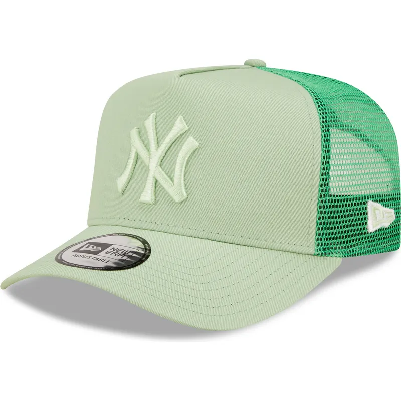 petten-gebogen-groen-snapback-a-frame-tonal-mesh-van-new-york-yankees-mlb-van-new-era