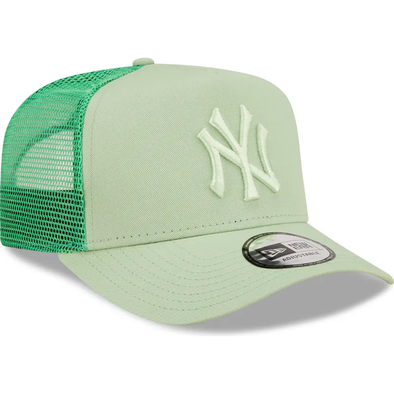 petten-gebogen-groen-snapback-a-frame-tonal-mesh-van-new-york-yankees-mlb-van-new-era