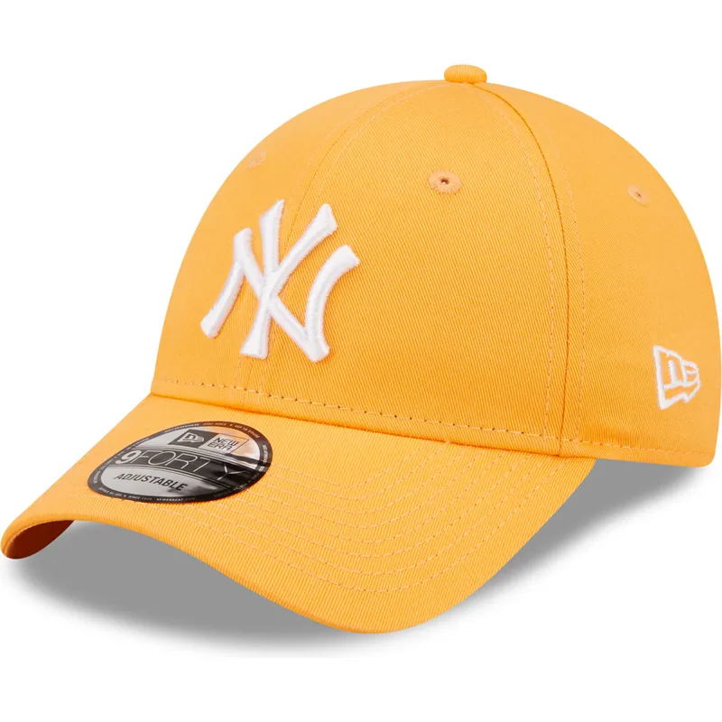 petten-gebogen-oranje-verstelbaar-9forty-league-essential-van-new-york-yankees-mlb-van-new-era