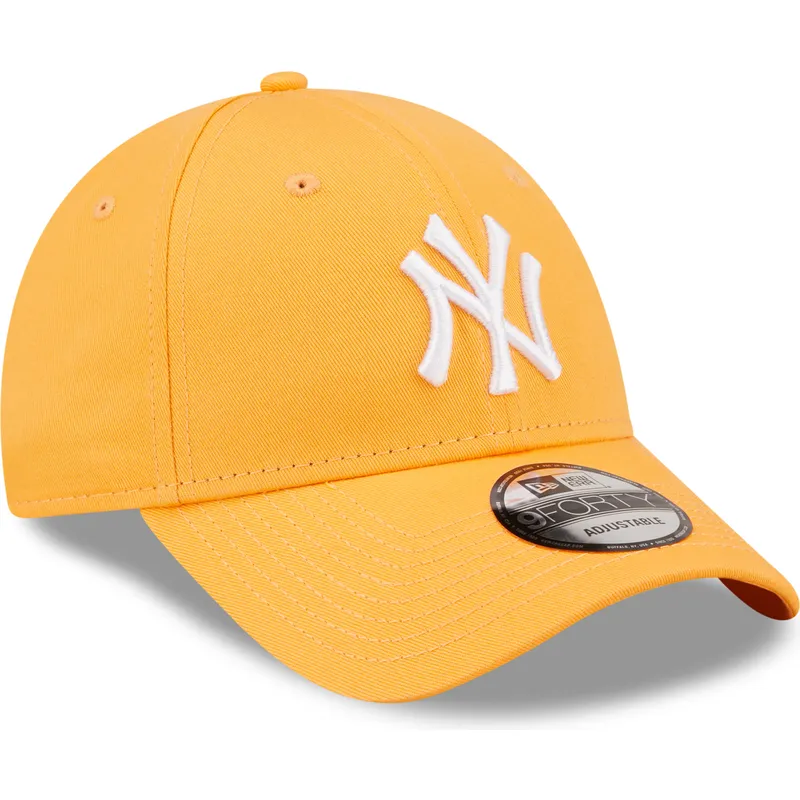 petten-gebogen-oranje-verstelbaar-9forty-league-essential-van-new-york-yankees-mlb-van-new-era