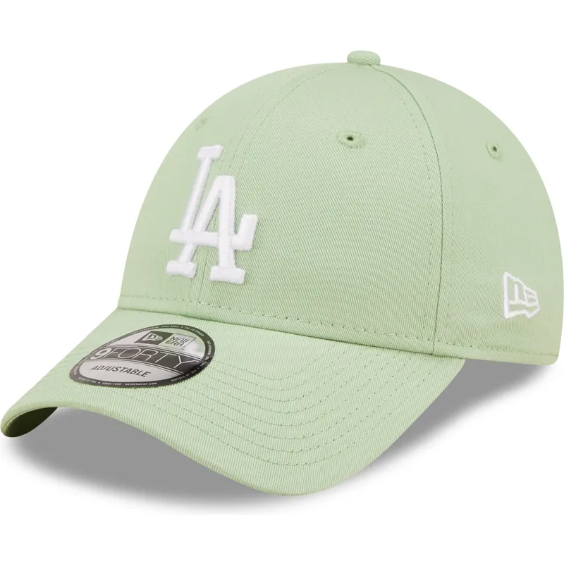 petten-gebogen-groen-verstelbaar-9forty-league-essential-van-los-angeles-dodgers-mlb-van-new-era