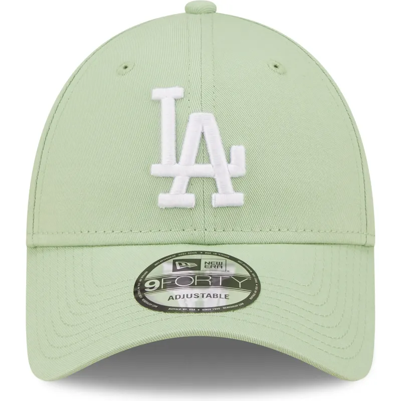 petten-gebogen-groen-verstelbaar-9forty-league-essential-van-los-angeles-dodgers-mlb-van-new-era