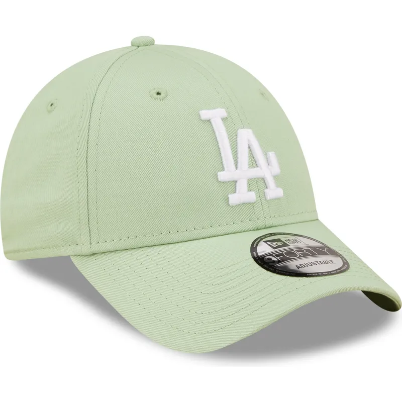 petten-gebogen-groen-verstelbaar-9forty-league-essential-van-los-angeles-dodgers-mlb-van-new-era