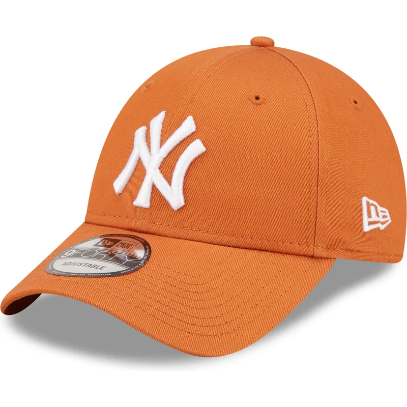 petten-gebogen-oranje-verstelbaar-9forty-league-essential-van-new-york-yankees-mlb-van-new-era