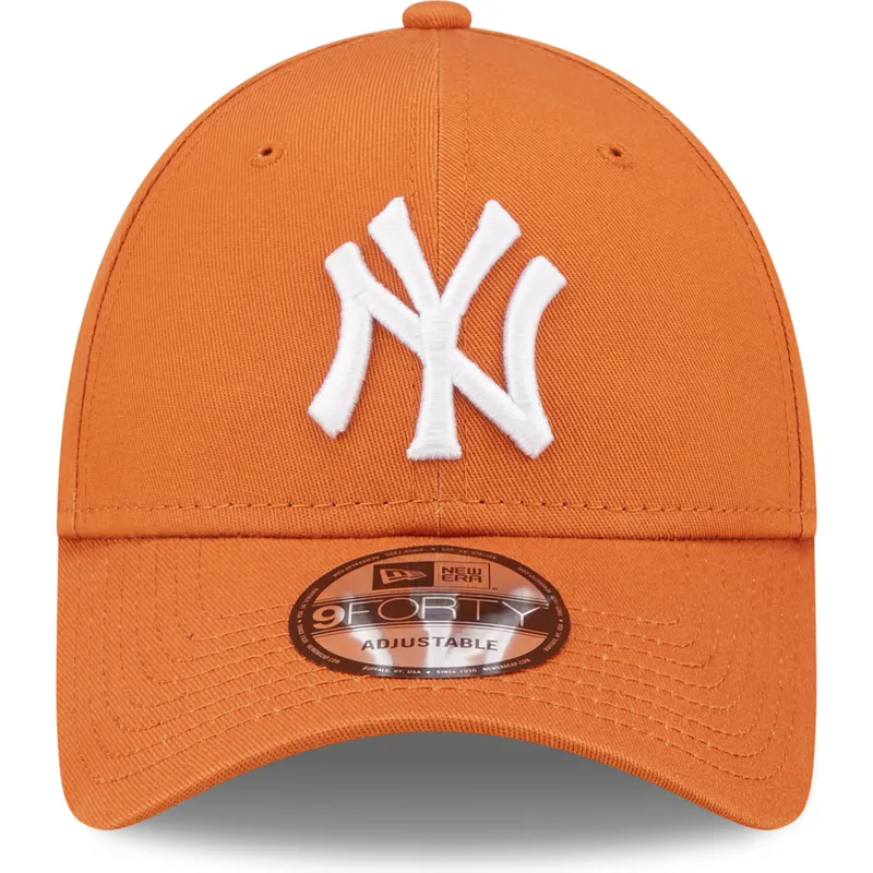 petten-gebogen-oranje-verstelbaar-9forty-league-essential-van-new-york-yankees-mlb-van-new-era