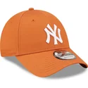 petten-gebogen-oranje-verstelbaar-9forty-league-essential-van-new-york-yankees-mlb-van-new-era