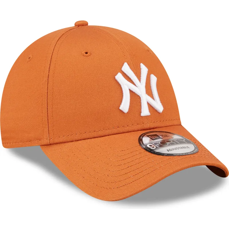 petten-gebogen-oranje-verstelbaar-9forty-league-essential-van-new-york-yankees-mlb-van-new-era