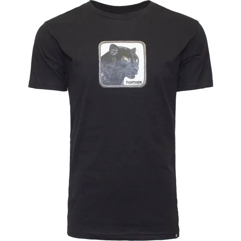 t-shirt-korte-mouw-zwart-black-panther-big-cat-the-farm-van-goorin-bros