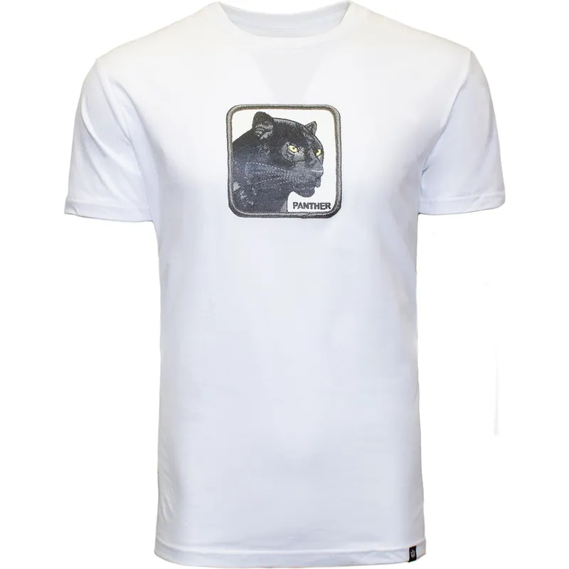 t-shirt-korte-mouw-wit-black-panther-big-cat-the-farm-van-goorin-bros t-shirt-korte-mouw-wit-black-panther-big-cat-the-farm-van-goorin-bros