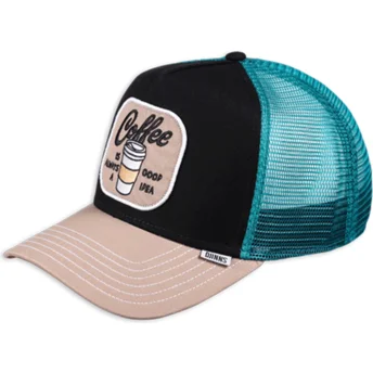 Petten gebogen zwart snapback Coffe Is Always A Good Idea HFT Food van Djinns